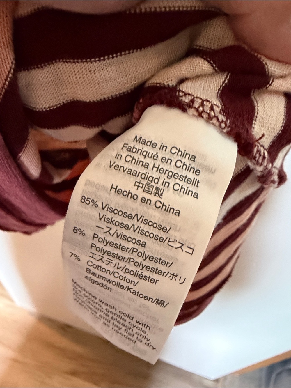 Madewell Sleeveless Striped Midi Dress in Burgundy and Cream - Picture 3 of 4